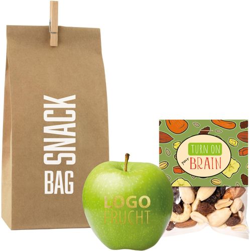 LogoFrucht Power Snack Bag (Art.-Nr. CA356382) - Qualitäts-Apfel Grün inkl. LOGOFrucht-...