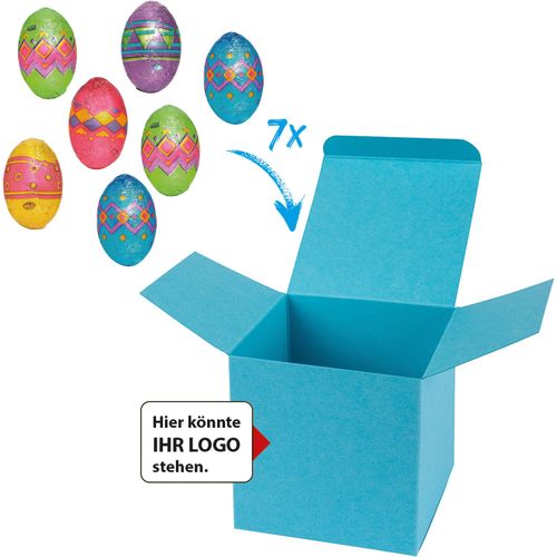ColorBox Happy Eggs (Art.-Nr. CA434638) - 1 ColorBox Hellblau gefüllt mit 7 bunte...