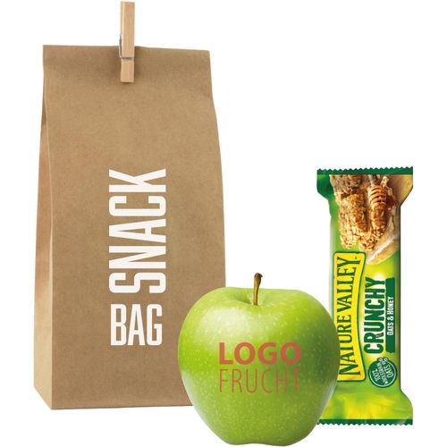 LogoFrucht Energy Bag (Art.-Nr. CA453121) - 1 Qualitäts-Apfel Grün inkl. LOGOFruch...