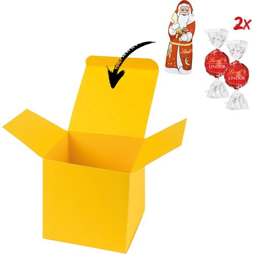 Color Box Lindt X-Mas (Art.-Nr. CA456262) - 1 ColorBox Gelb gefüllt mit 1 Lind...