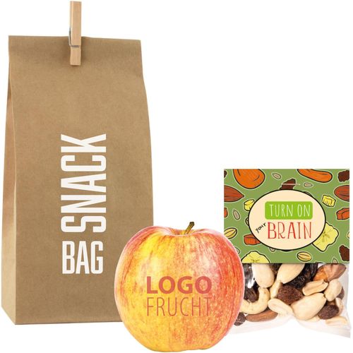 LogoFrucht Power Snack Bag (Art.-Nr. CA494925) - Qualitäts-Apfel Rot inkl. LOGOFrucht-Dr...