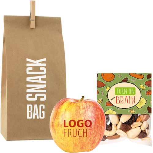 LogoFrucht Power Snack Bag (Art.-Nr. CA548878) - Qualitäts-Apfel Rot inkl. LOGOFrucht-Dr...