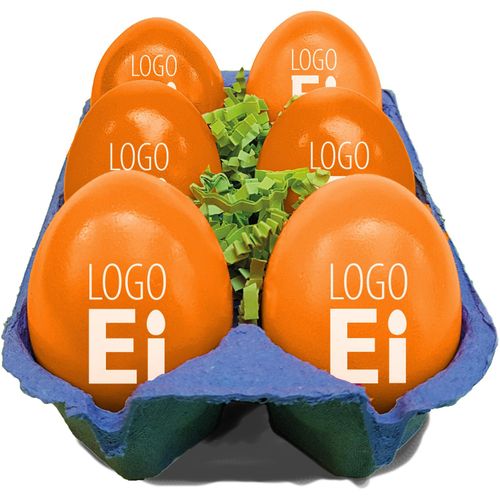 LogoEi 6er-Box (Art.-Nr. CA625175) - 6 LogoEier, Farbe Orange, inkl. LogoEi...
