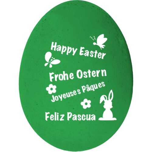 Happy Egg Frohe Ostern (Art.-Nr. CA688359) - 1 buntes Qualitäts-Ei Farbe Grün, bedr...