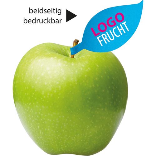 Apfel grün mit Apfelblatt 4c (Art.-Nr. CA714771) - 1 Qualitäts-Apfel grün inkl. Apfelblat...