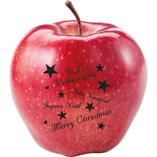 LogoFrucht Apfel Happy Christmas (Art.-Nr. CA716146) - 1 Qualitäts-Apfel rot, inkl. LogoFrucht...