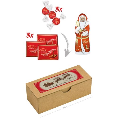 Lindt Mini XMas Box (Art.-Nr. CA774193) - Geschenk-Box Natur mit Standard-Aufklebe...