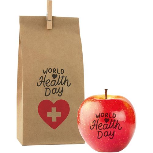 Apple Bag "World Health Day" (Art.-Nr. CA816567) - 1 Qualitäts-Apfel rot inkl. LOGOFruch...
