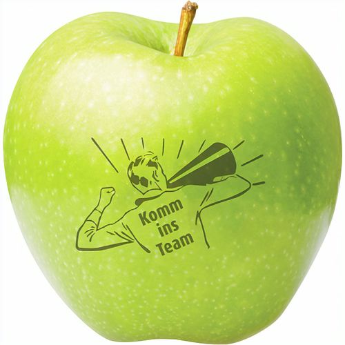 Apfel grün "Komm ins Team" (Art.-Nr. CA821989) - 1 Qualitäts-Apfel rot, inkl. LogoFrucht...