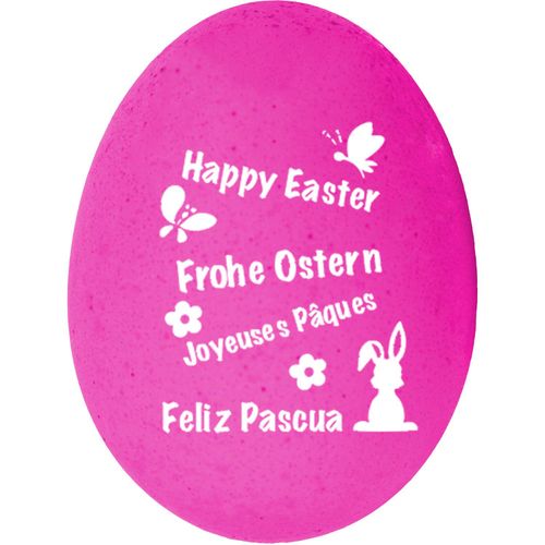Happy Egg Frohe Ostern (Art.-Nr. CA840121) - 1 buntes Qualitäts-Ei Farbe Pink, bedru...