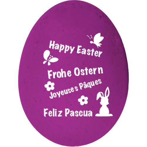 Happy Egg Frohe Ostern (Art.-Nr. CA849438) - 1 buntes Qualitäts-Ei Farbe Lila, bedru...