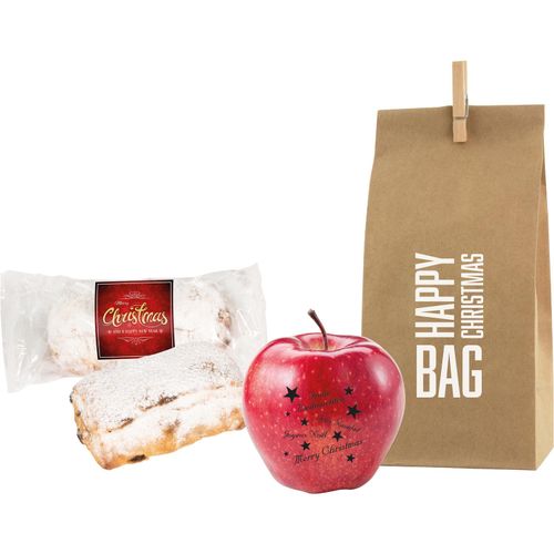 LogoFrucht XMas Bag No. 2 (Art.-Nr. CA861837) - 1 Qualitäts-Apfel rot inkl. LOGOFruch...