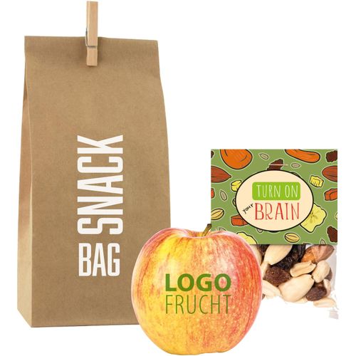 LogoFrucht Power Snack Bag (Art.-Nr. CA887806) - Qualitäts-Apfel Rot inkl. LOGOFrucht-Dr...