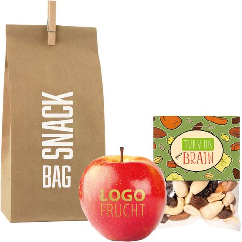 LogoFrucht Power Snack Bag (Art.-Nr. CA902593) - Qualitäts-Apfel Rot inkl. LOGOFrucht-Dr...
