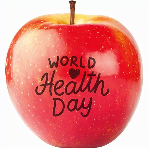 Apfel rot "World Health Day" (Art.-Nr. CA959657) - 1 Qualitäts-Apfel rot, inkl. LogoFrucht...