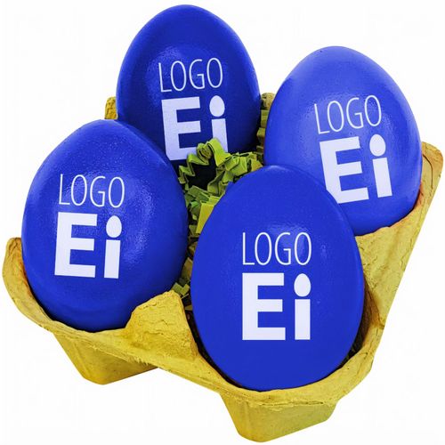 LogoEi 4er-Box (Art.-Nr. CA960118) - 4 LogoEier, Farbe Blau, inkl. LogoEi...