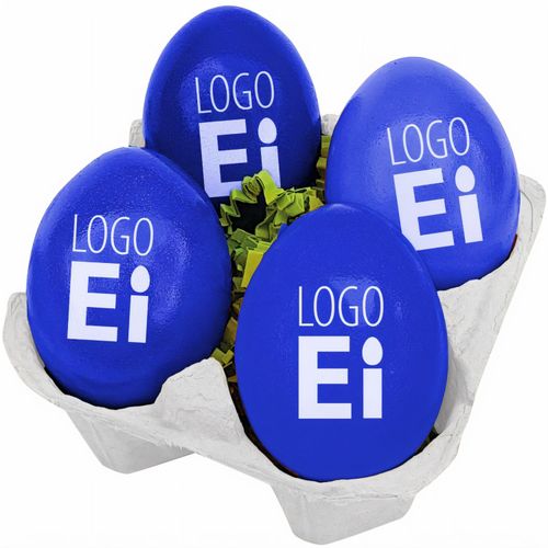 LogoEi 4er-Box (Art.-Nr. CA971654) - 4 LogoEier, Farbe Blau, inkl. LogoEi...