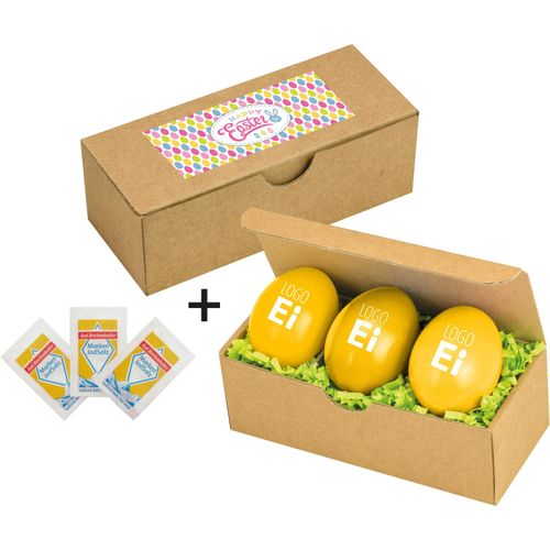 LogoEi 3er Snack-Box (Art.-Nr. CA978933) - 3 x LogoEi, Farbe Gelb, inkl. Druck 1c,...