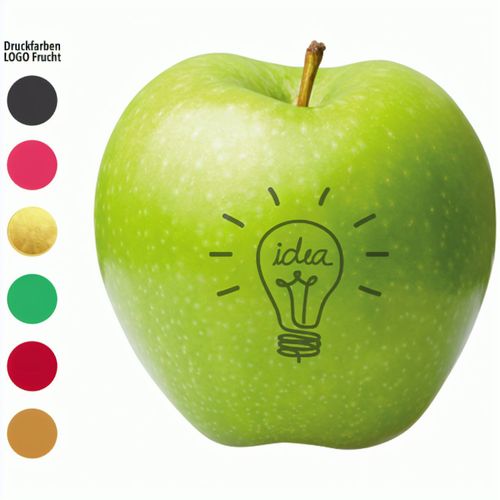 LogoFrucht Apfel "Brainstorming" grün (Art.-Nr. CA994707) - 1 Qualitäts-Apfel grün, inkl. LogoFruc...