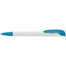 Kugelschreiber Jona high gloss (cyan/weiss) (Art.-Nr. CA130538)