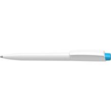 Kugelschreiber Zeno recycling antibacterial (weiß / cyan) (Art.-Nr. CA256935)