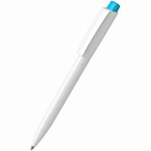 Kugelschreiber Zeno recycling antibacterial (weiss/cyan) (Art.-Nr. CA256935)