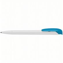 Kugelschreiber Jona high gloss (weiß / cyan) (Art.-Nr. CA276027)