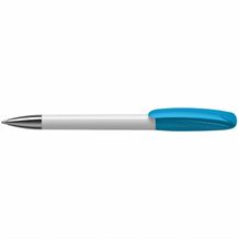 Kugelschreiber Boa high gloss Mn (weiss/cyan) (Art.-Nr. CA300799)