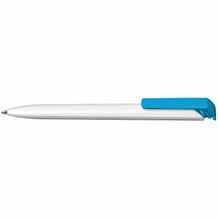 Kugelschreiber Trias high gloss (weiss/cyan) (Art.-Nr. CA451578)