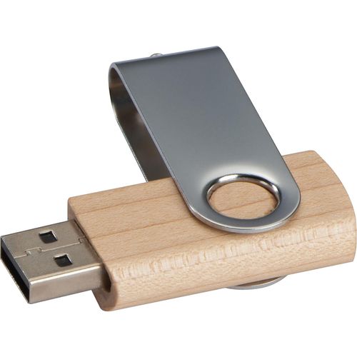 USB Stick Twist mit Holzkörper hell 8GB (Art.-Nr. CA004640) - USB Stick aus hellem Holz (Ahorn) mit...