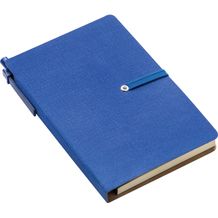 Notizbuch mit liniertem Block und diversen Haftmarkern (blau) (Art.-Nr. CA015230)