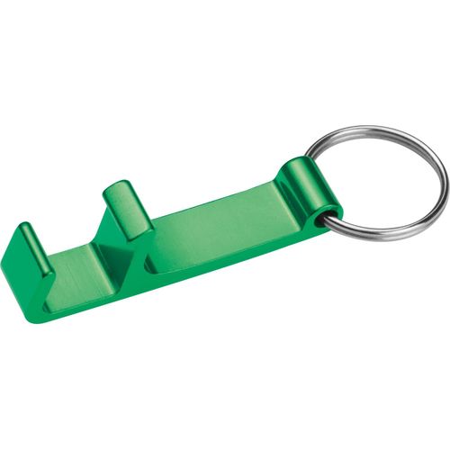 Schlüsselanhänger mit Flaschenöffner (Art.-Nr. CA028617) - Schlüsselanhänger aus Metall mit Flasc...