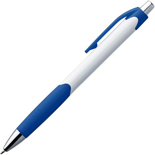 Kugelschreiber mit farbiger Gummigriffzone (Art.-Nr. CA032204) - Druckkugelschreiber mit gummierter...