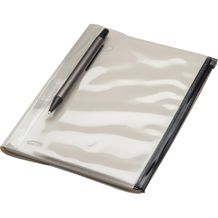 Notizbuch mit PVC Umschlag, inkl. Kugelschreiber (weiß) (Art.-Nr. CA066395)