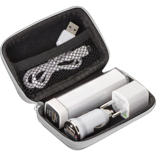Travel Set Powerbank, EU-Stecker und USB Ladegerät (Art.-Nr. CA080489) - Travel Set bestehend aus einem USB...