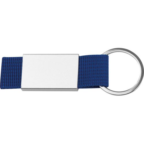 Schlüsselanhänger mit farbigem Stoffbändchen (Art.-Nr. CA086247) - Schlüsselanhänger mit farbigem Stoffb...