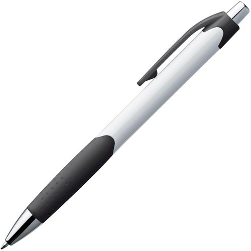 Kugelschreiber mit farbiger Gummigriffzone (Art.-Nr. CA091463) - Druckkugelschreiber mit gummierter...