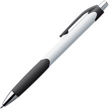 Kugelschreiber mit farbiger Gummigriffzone (Schwarz) (Art.-Nr. CA091463)