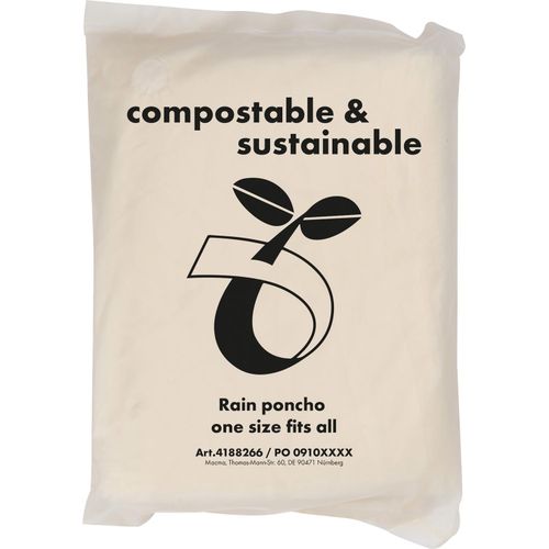 Regenponcho aus PLA in einer Tragetasche - kompostierbar (Art.-Nr. CA100815) - Gut für die Umwelt - Phthalatfreier...