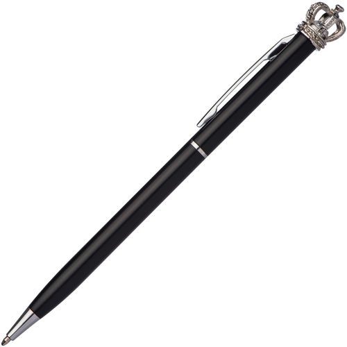 Kugelschreiber aus Metall mit Krone (Art.-Nr. CA104710) - Schlanker Drehkugelschreiber aus Metall...