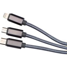 4in1 Extralanges Ladekabel, USB, Micro USB, C Type und IOS (Grau) (Art.-Nr. CA111573)