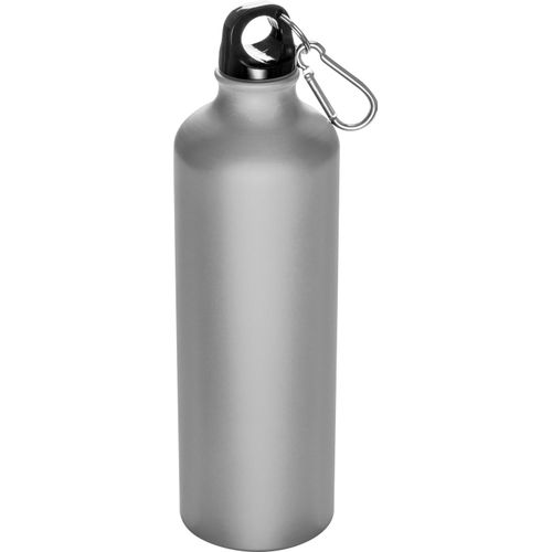 Trinkflasche aus Metall mit Karabinerhaken, 800ml (Art.-Nr. CA113512) - Trinkflasche aus Metall mit Karabinerhak...