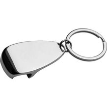 Metall Schlüsselanhänger mit Flaschenöffner (Grau) (Art.-Nr. CA117628)