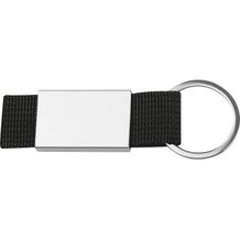 Schlüsselanhänger mit farbigem Stoffbändchen (Schwarz) (Art.-Nr. CA123004)