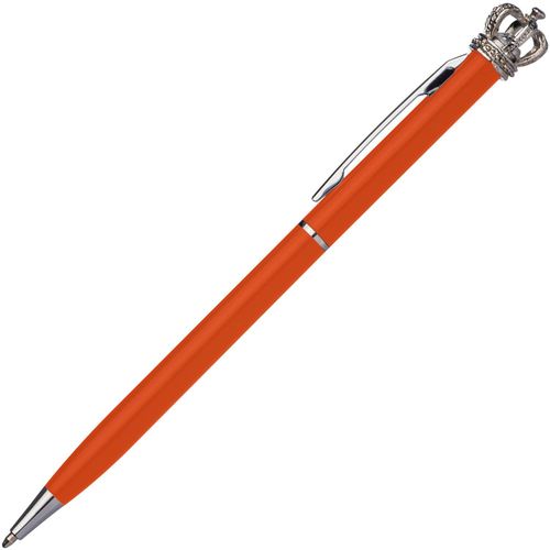 Kugelschreiber aus Metall mit Krone (Art.-Nr. CA135928) - Schlanker Drehkugelschreiber aus Metall...