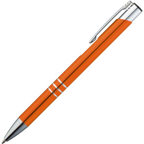 Kugelschreiber aus Metall mit 3 Zierringen (Art.-Nr. CA139719) - Eloxierter Kugelschreiber aus Metall...