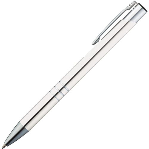 Kugelschreiber aus Metall mit 3 Zierringen (Art.-Nr. CA145500) - Eloxierter Kugelschreiber aus Metall...