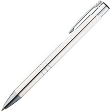 Kugelschreiber aus Metall mit 3 Zierringen (Weiss) (Art.-Nr. CA145500)