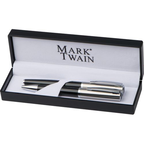 Mark Twain Schreibset Kugelschreiber und Rollerball (Art.-Nr. CA147244) - Hochwertiges Metall-Schreibset bestehend...