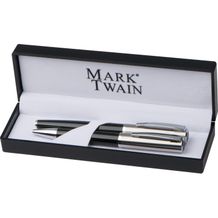 Mark Twain Schreibset Kugelschreiber und Rollerball (Schwarz) (Art.-Nr. CA147244)